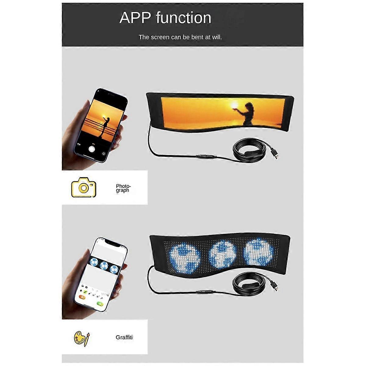 Car LED Screen Signage Flexible Display Scrolling Information ...