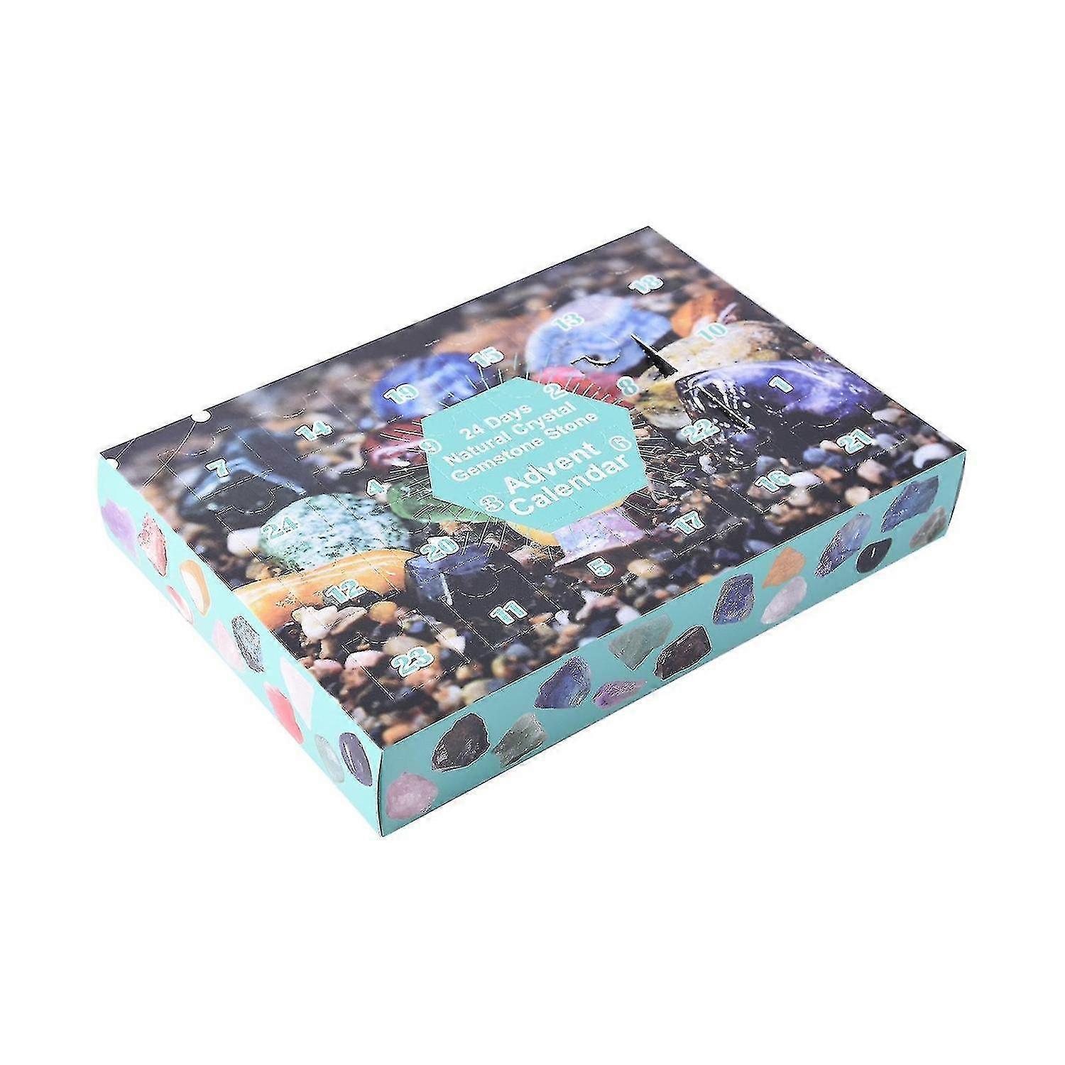 Christmas Advent Calendar 2022, 24 Natural Crystal Agate Stone Fossil Advent Calendar