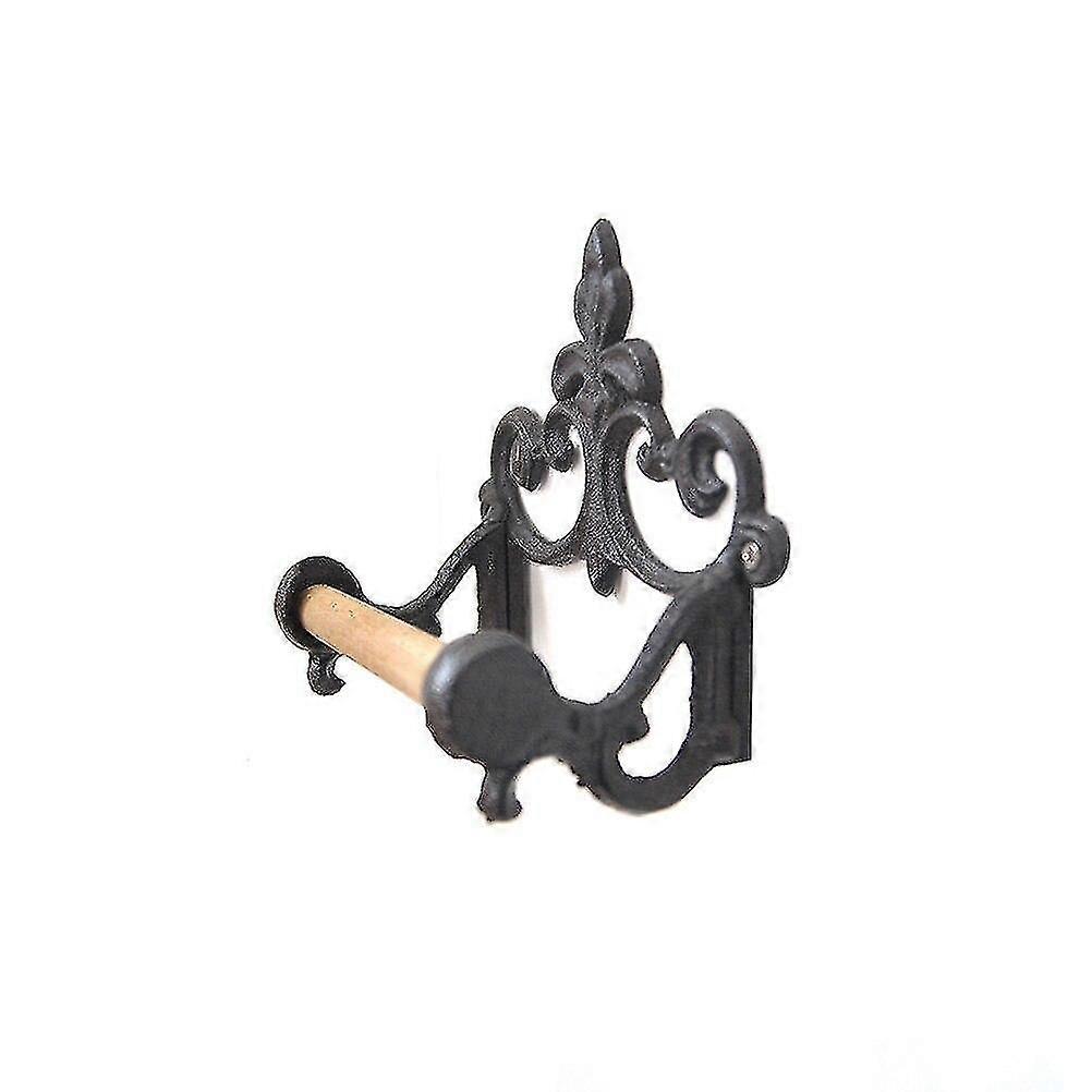 Paper Shelf Retro Wrought Iron Creative American Style Hook Shelf Storage Rack (black)