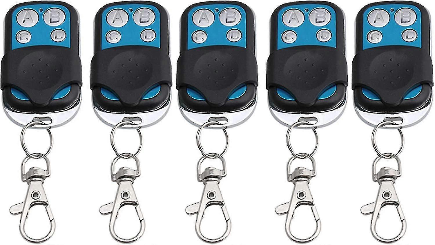 5 Pack 4 Channel 433mhz Black Wireless Rf Remote Control Learning Code 1527 Receiver 1527 Keychain