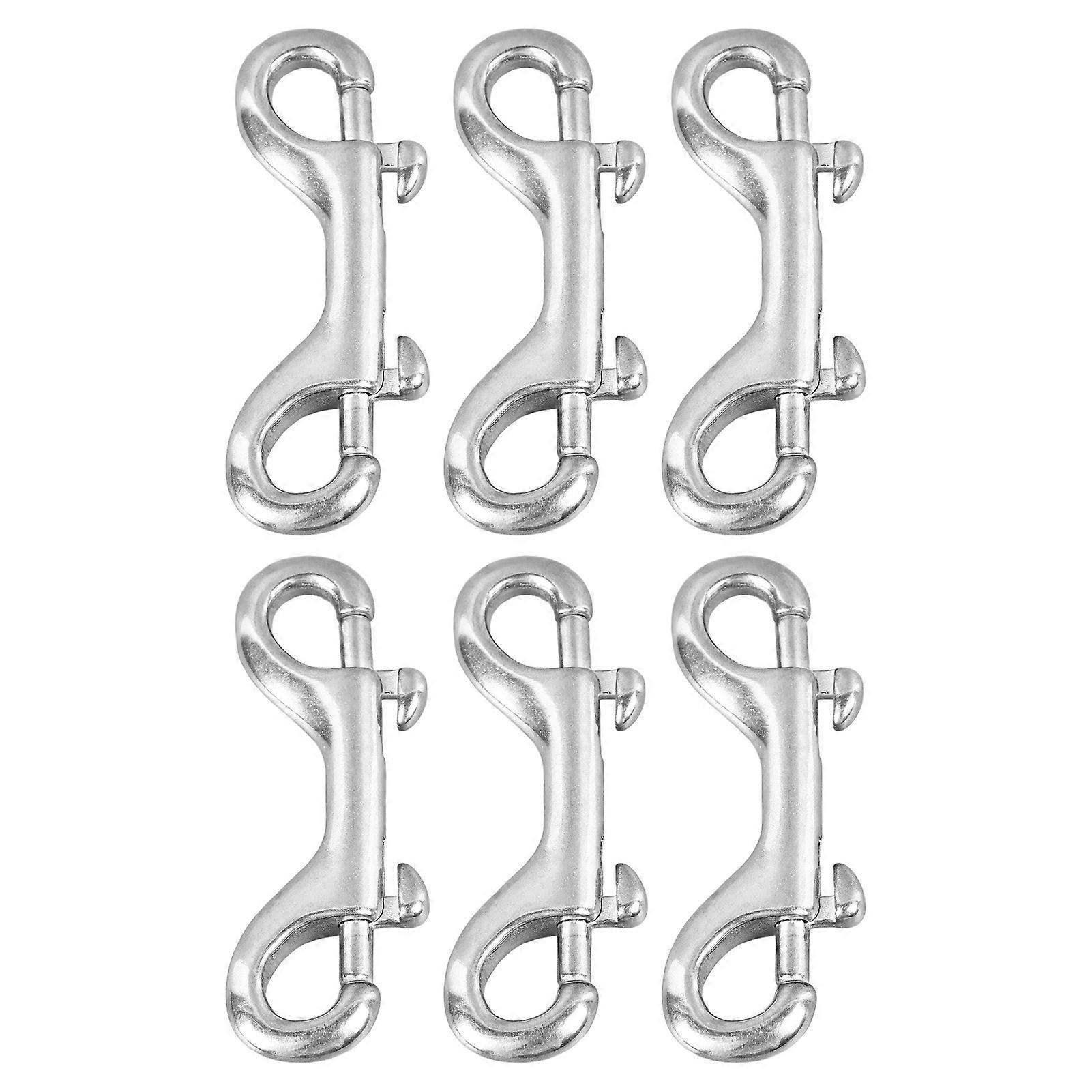 6Pcs Double End Snap Hook Rustfritt stål Multifunksjonell Double Ended Bolt Snap Hook for Home Farm
