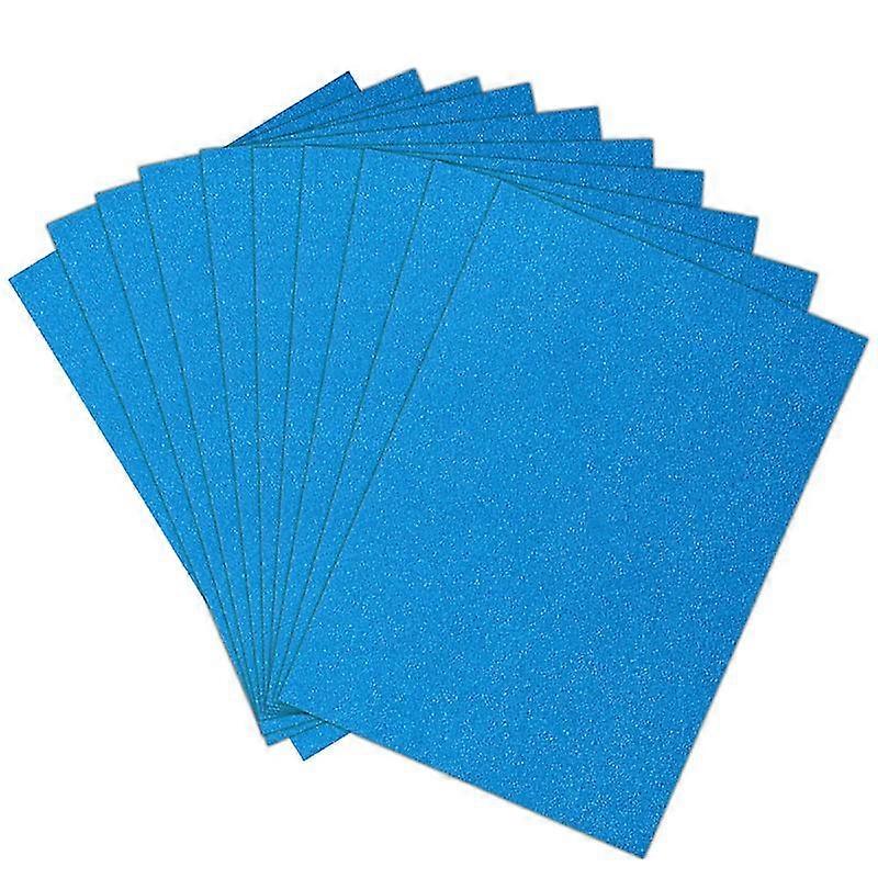 10pcs a4 sheets glitter cardstock making diy material sparkling craftwork scrapbooking (sky blue)