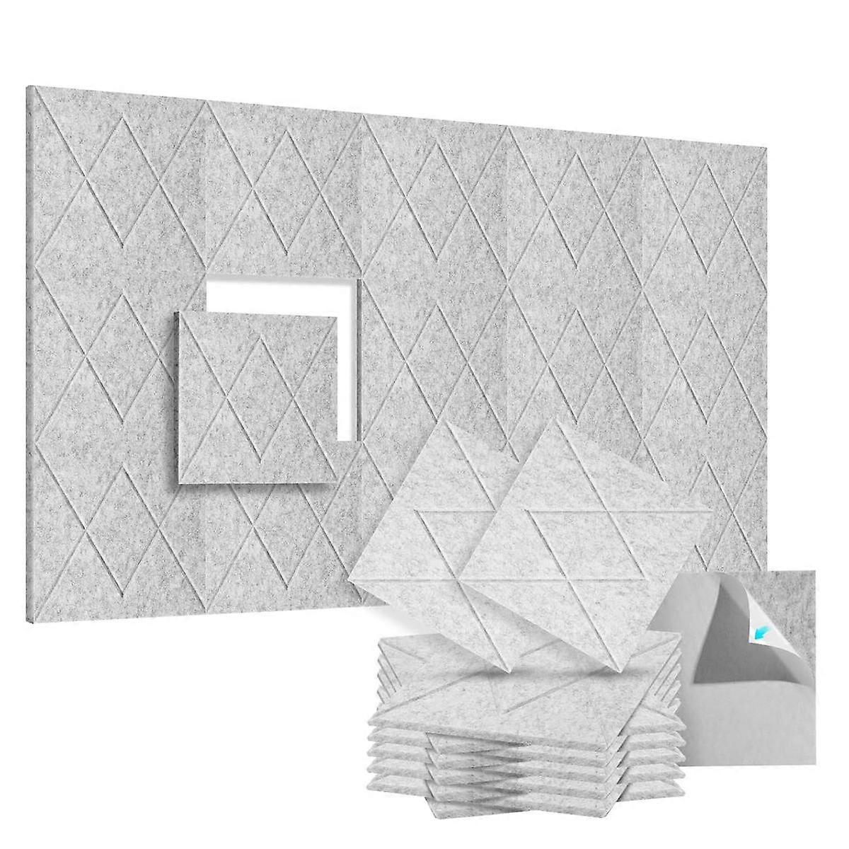 12包声学泡沫面板12x12x0.4英寸，自粘式隔音墙板，适用于家居墙壁，O