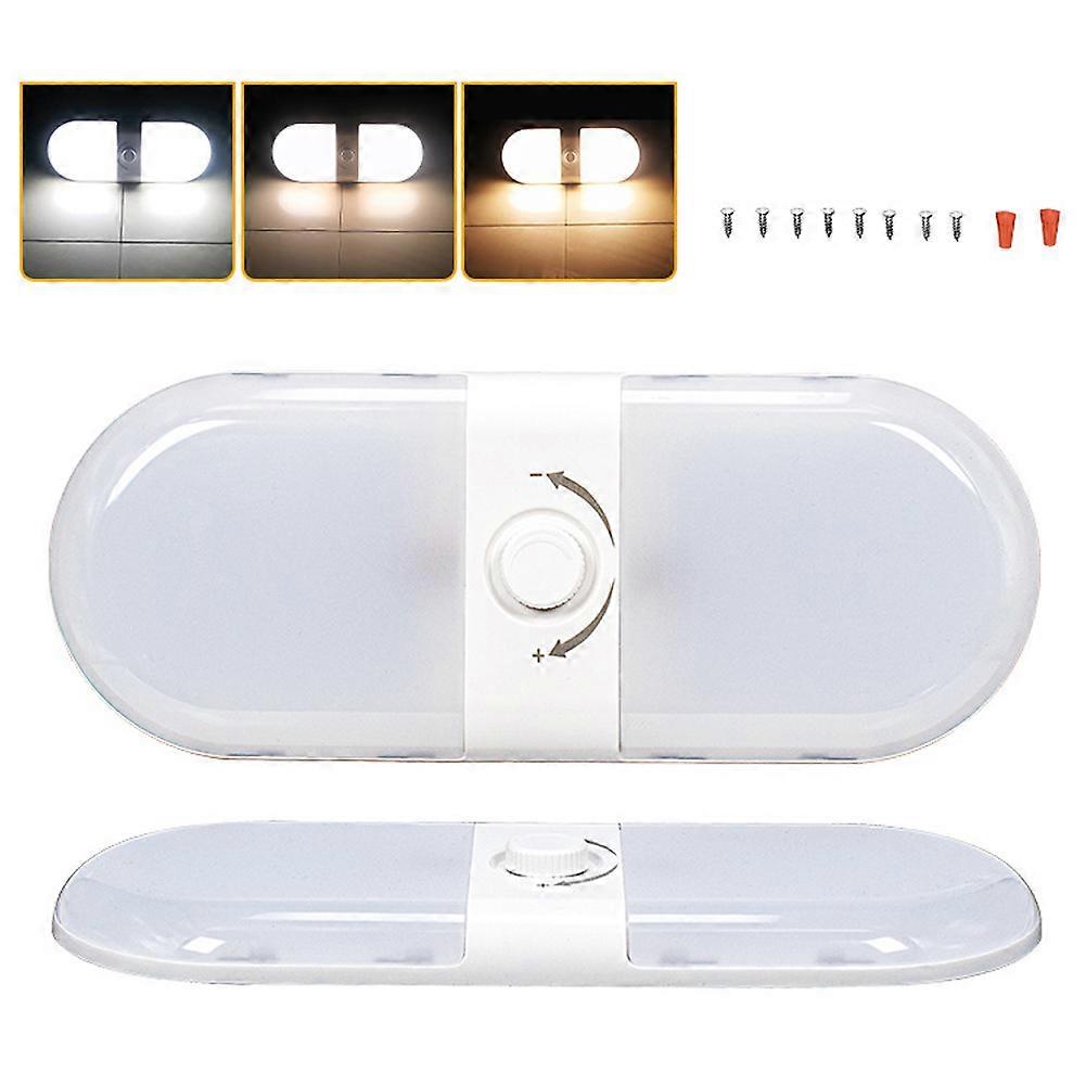 2PCS RV Lights Interior LED Camper Brightness Adjustable Ceiling Lights 3 Color Temperatures For RV Camper Car Trailer Boat