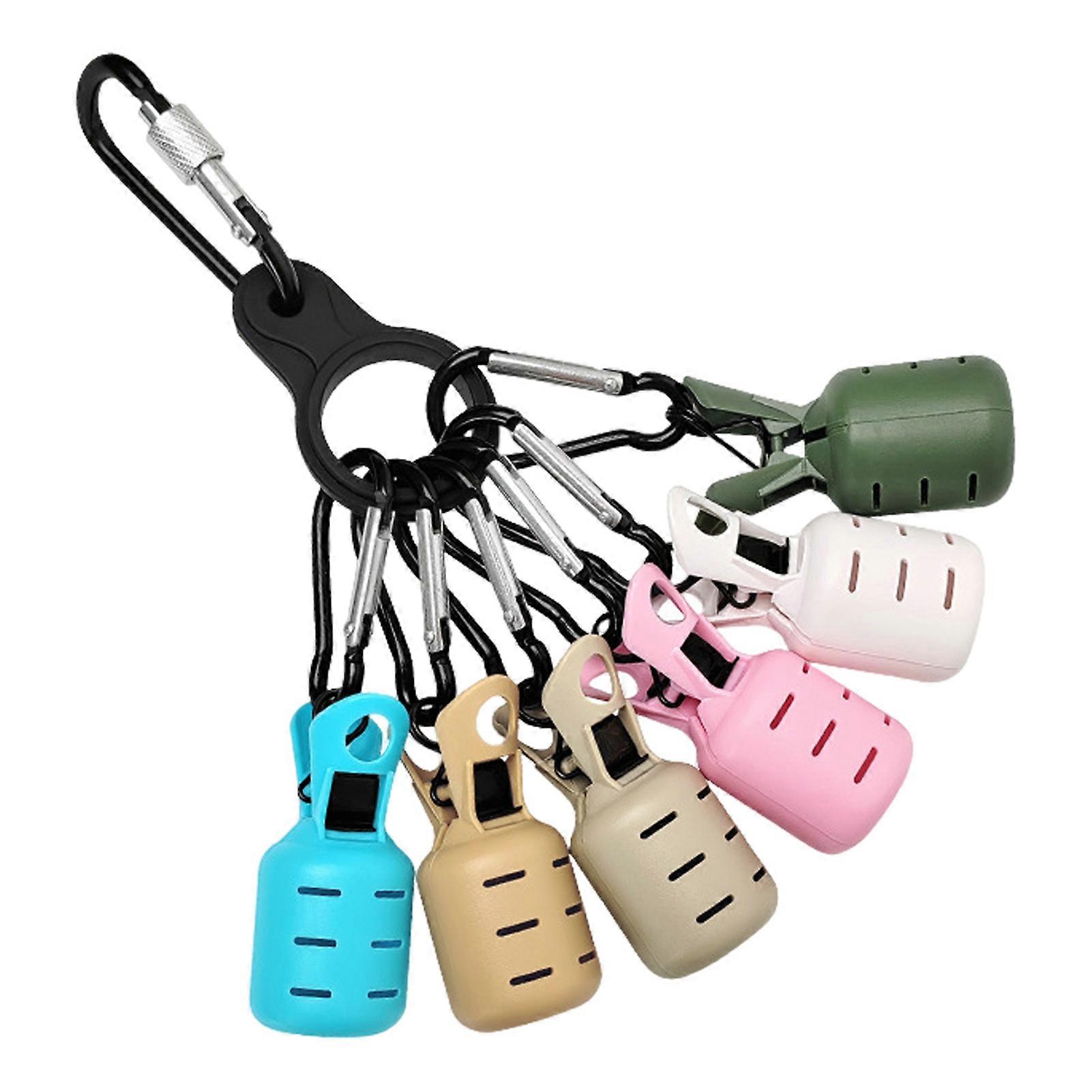 1 Set Fishing Hook Cover with Carabiner Portable Shrimp Lure Squid Jig Hook Protector Case Bonnet Clip Fishing Accessories
