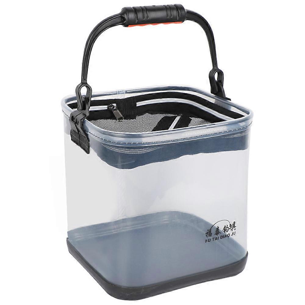 Oudoor Thicken Fishing Bucket Large Capacity Transparent EVA Water Bucket Travelling Camping Collapsible Fishing Bucket with Handle