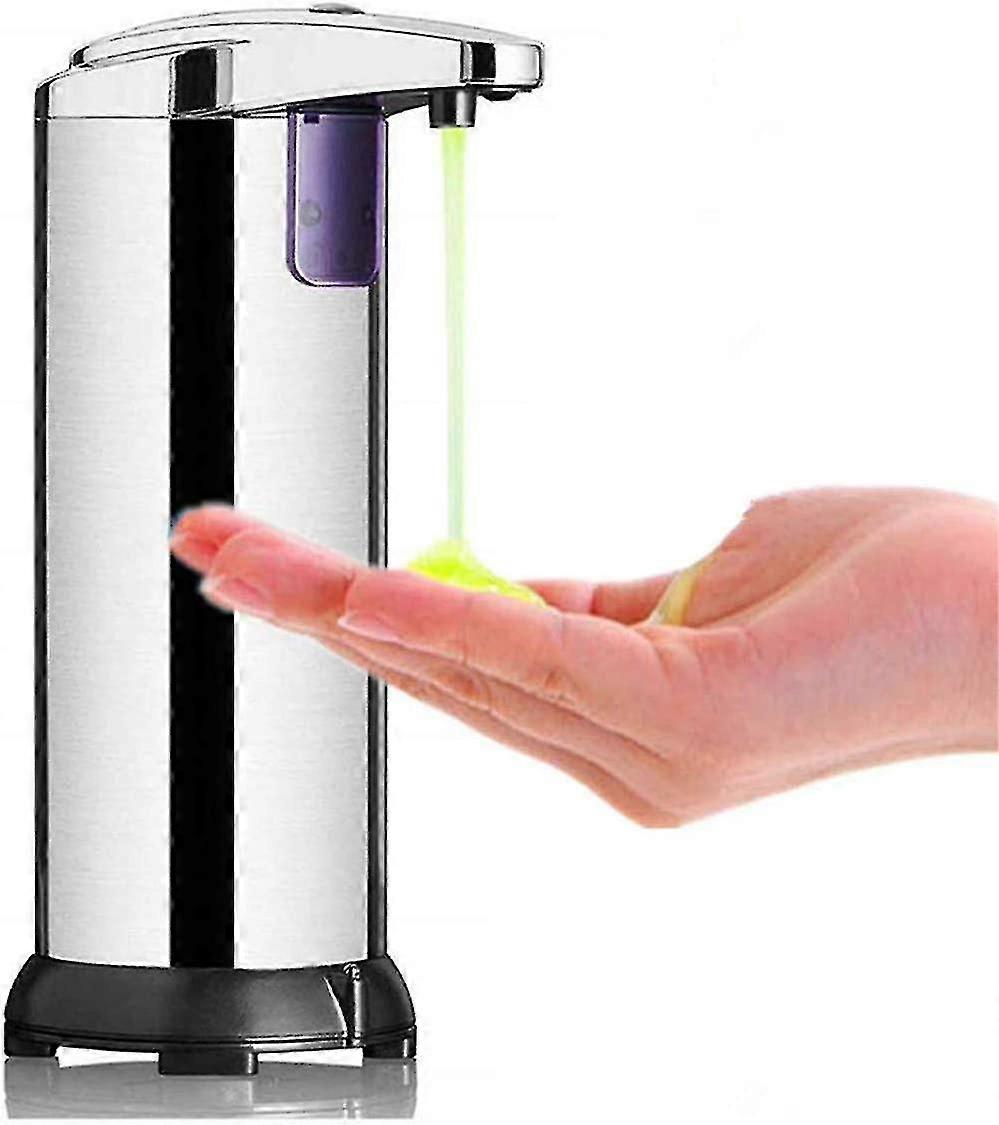 Stainless Steel Automatic Soap Dispenser With Waterproof Base, Infrared Motion Sensor And Adjustable Switch