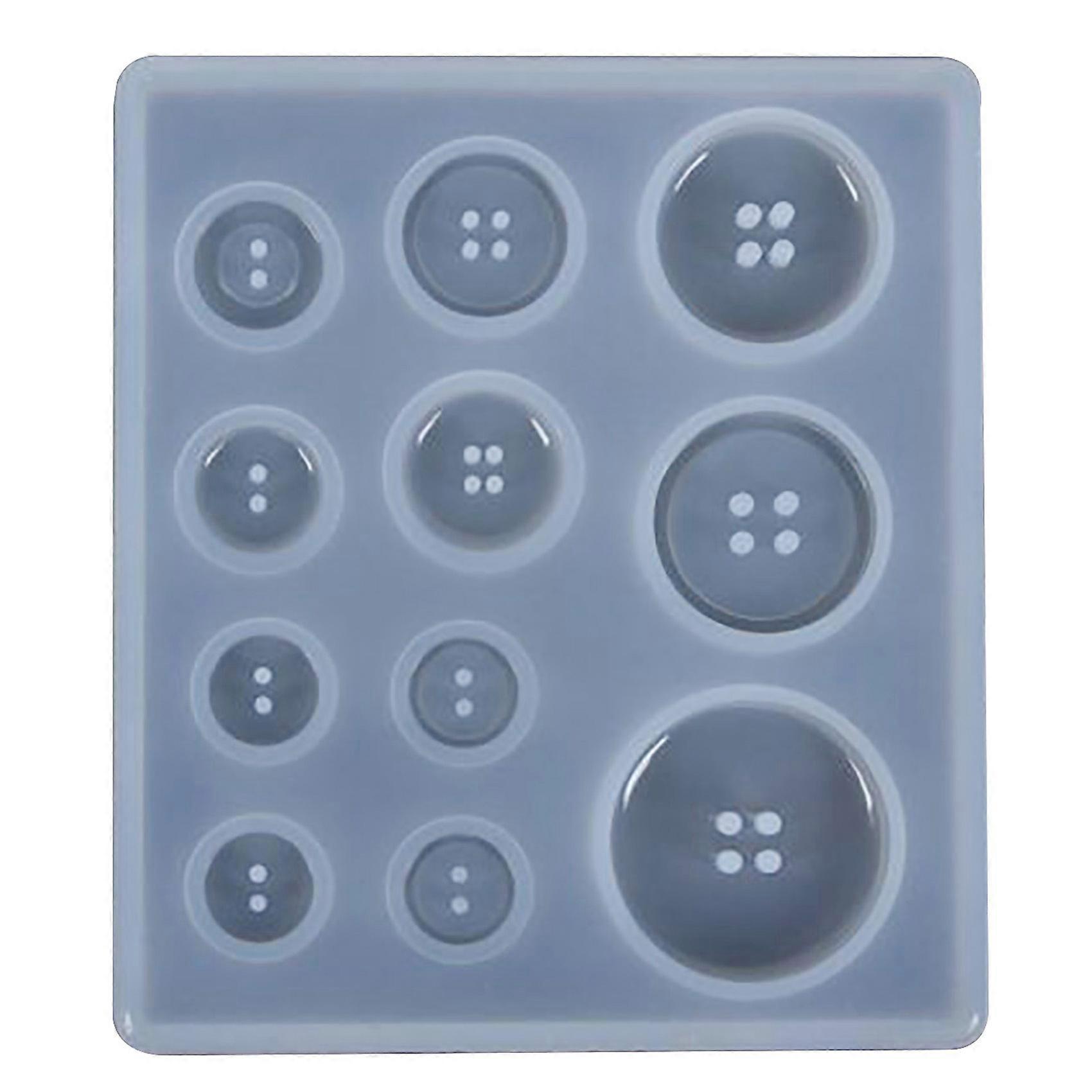 DIY Silicone Mold Resin Button Handmade Resin Mold with Hole Pendant Button Clay Epoxy Pendant for