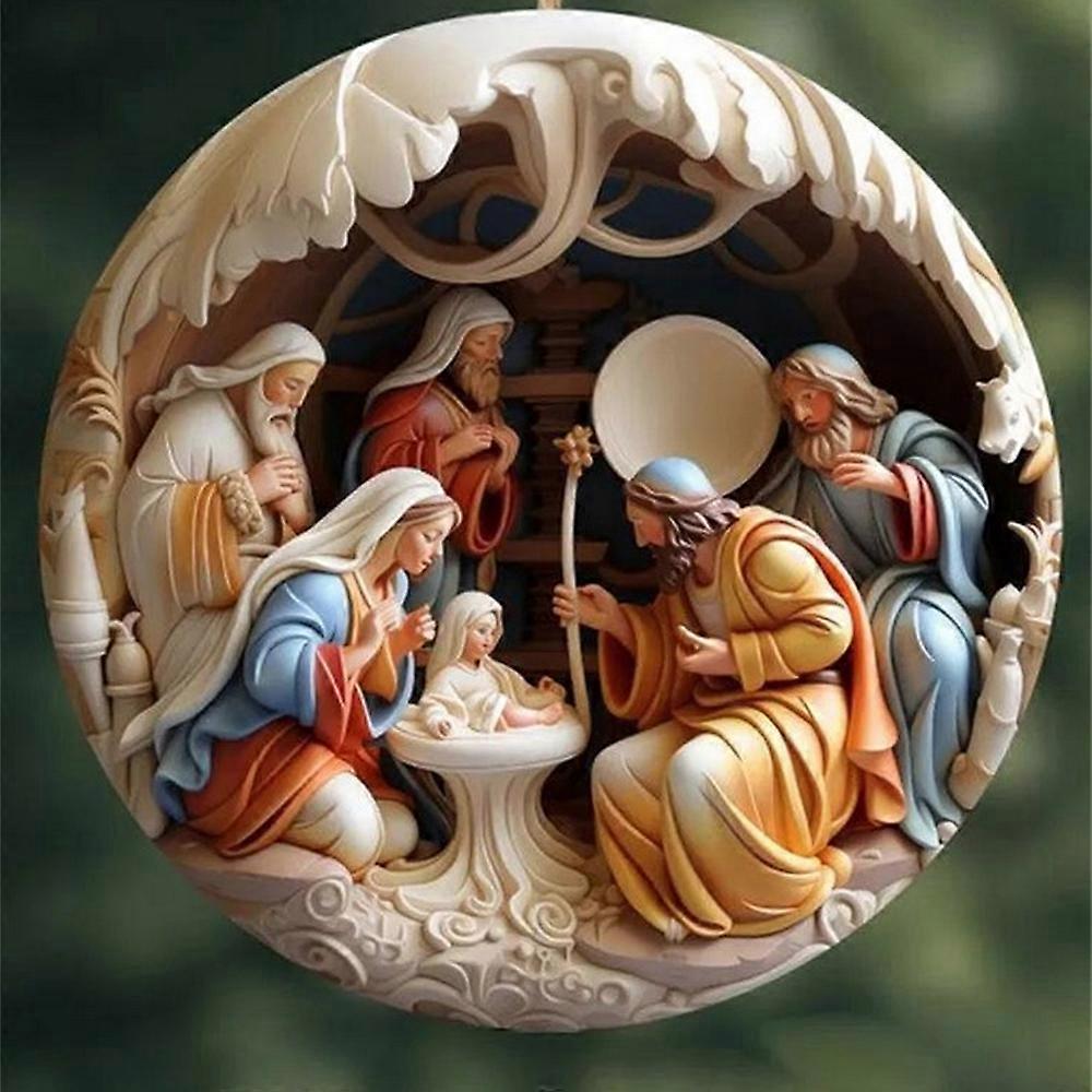 عيد الميلاد المهد المشهد الحلي، الاكريليك المهد عيد الميلاد زخرفة، شنقا زخرفة المهد المشهد قلادة