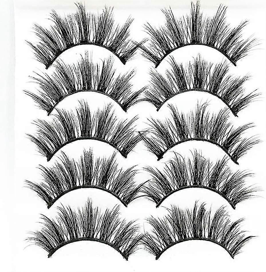 3d Faux Mink Eyelashes Pack, Fake Eyelash High Volume Mink Lashes Dramatic Crossed Eye Lashes Reusbale Soft Multipack
