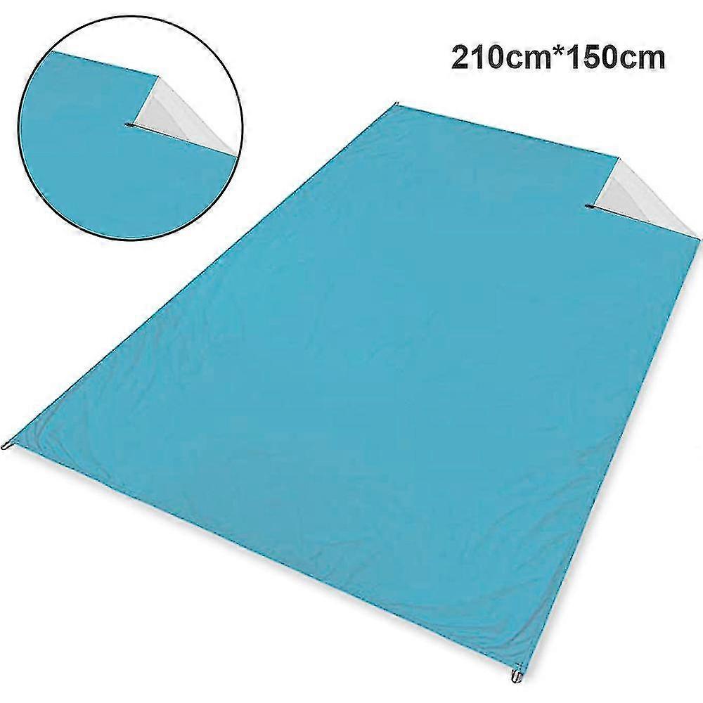 Outdoor Picnic Waterproof Blanket,compact Lightweight Foldable Mat-210x150cm-sky Blue
