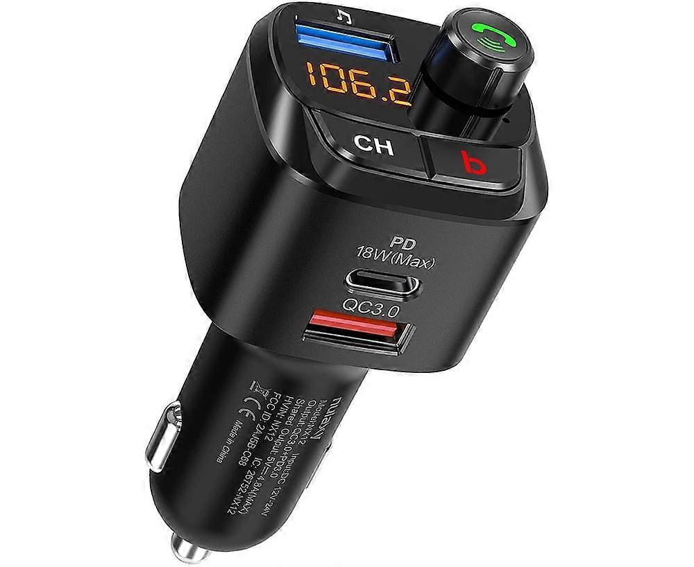 Car Bluetooth 5.0 FM Transmitter Wireless Bluetooth Radio Adapter
