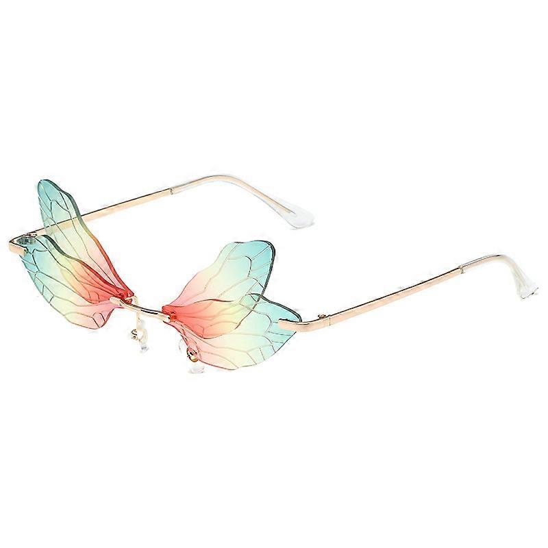 Sunglasses Butterfly Rimless Sunglasses Eye Eyewear Metal Frame Sunglasses Uv400