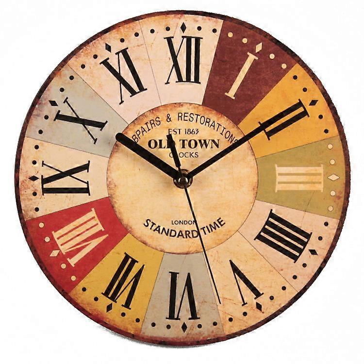 23cm Nordic vintage wood clock decoration clock creative wall clock