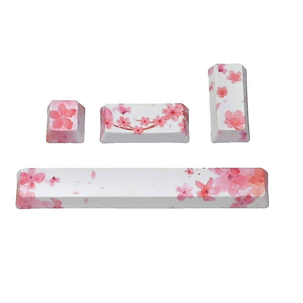 4 Keys Key Caps OEM Enter Space Keycaps PBT Dye Subbed Cherry Blossom Keycap