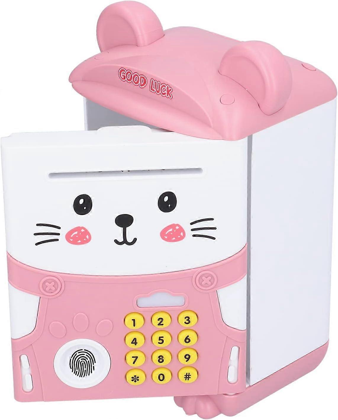 Children's Electronic Fingerprint Code Lock Money Banks, Mini ATM Auto Scro