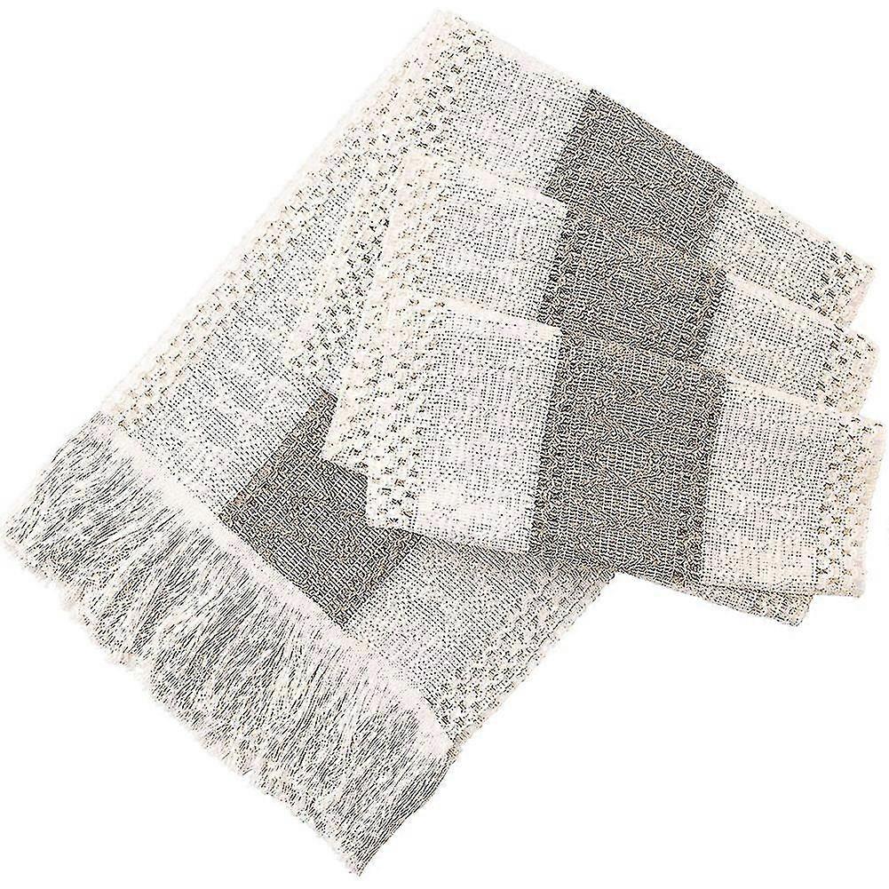 Farmhouse Boho Table Runner, Stitching Edge Handmade Crochet Bohemian Style, Suitable For Dining Ta