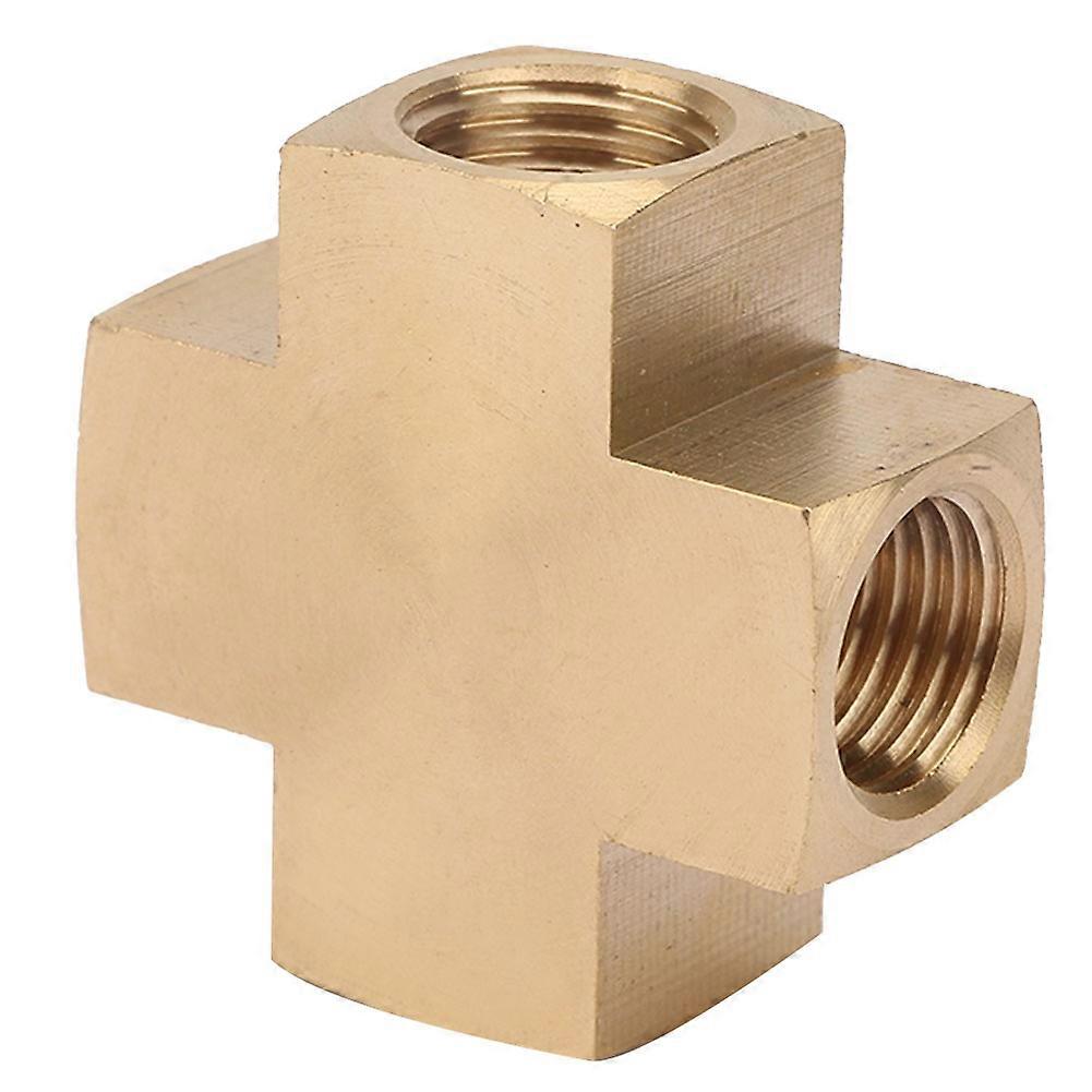 1/4'' FNPT Brass Pipe Fitting Adapter 4 Way Equal Female Connector Industrial Tool