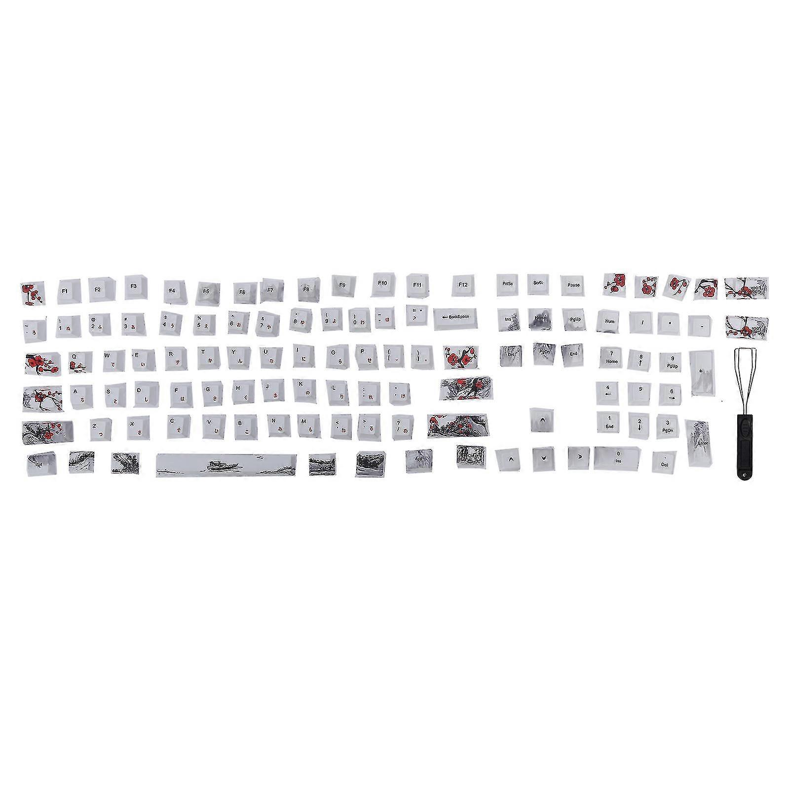 Keycaps PBT 5Sided Sublimation 110 Keys Keyboard Caps compatible with Mechanical Optical Keyboards(English Japanese )-YM