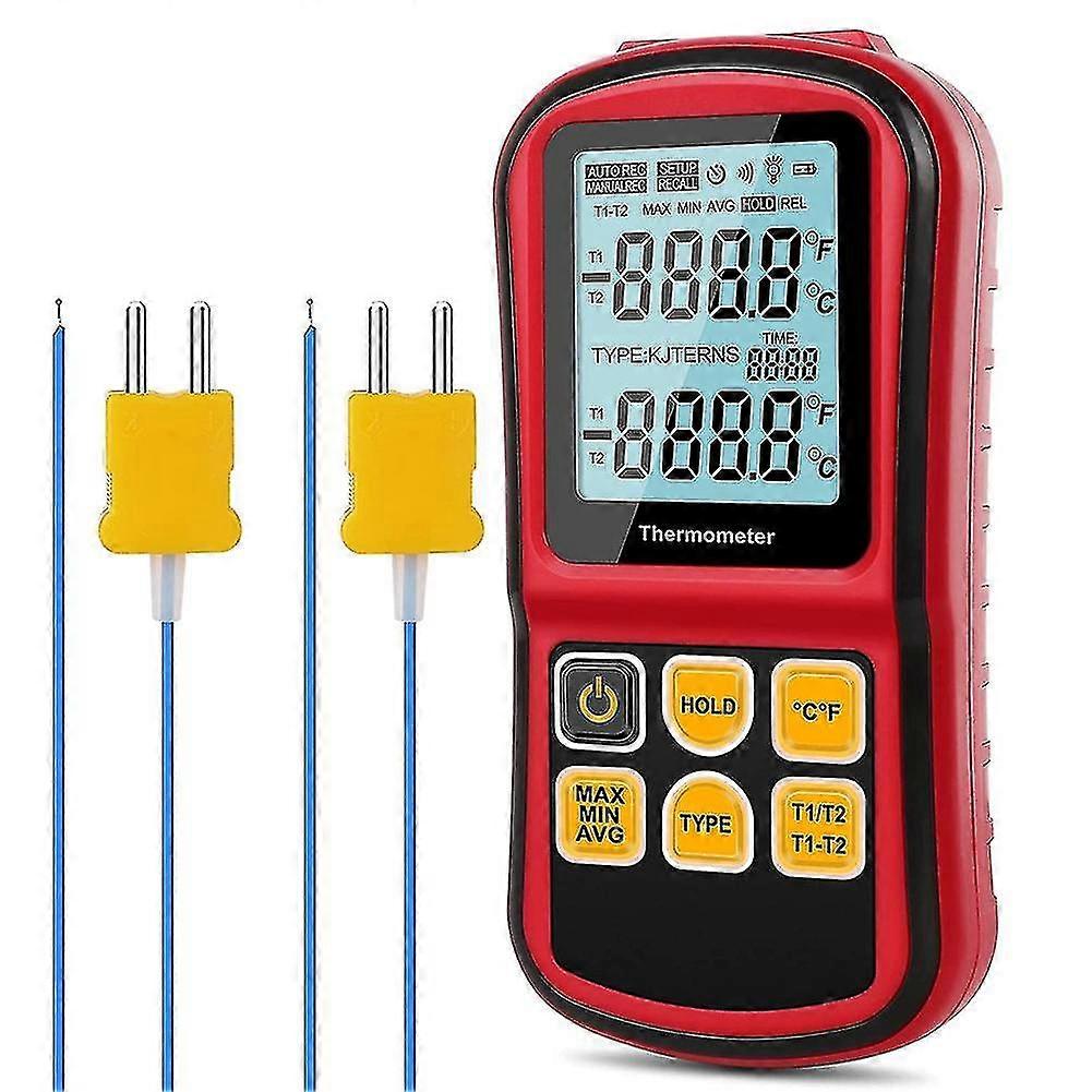 Professional Temperature Meter Measure Tool With 2pcs Thermocouple