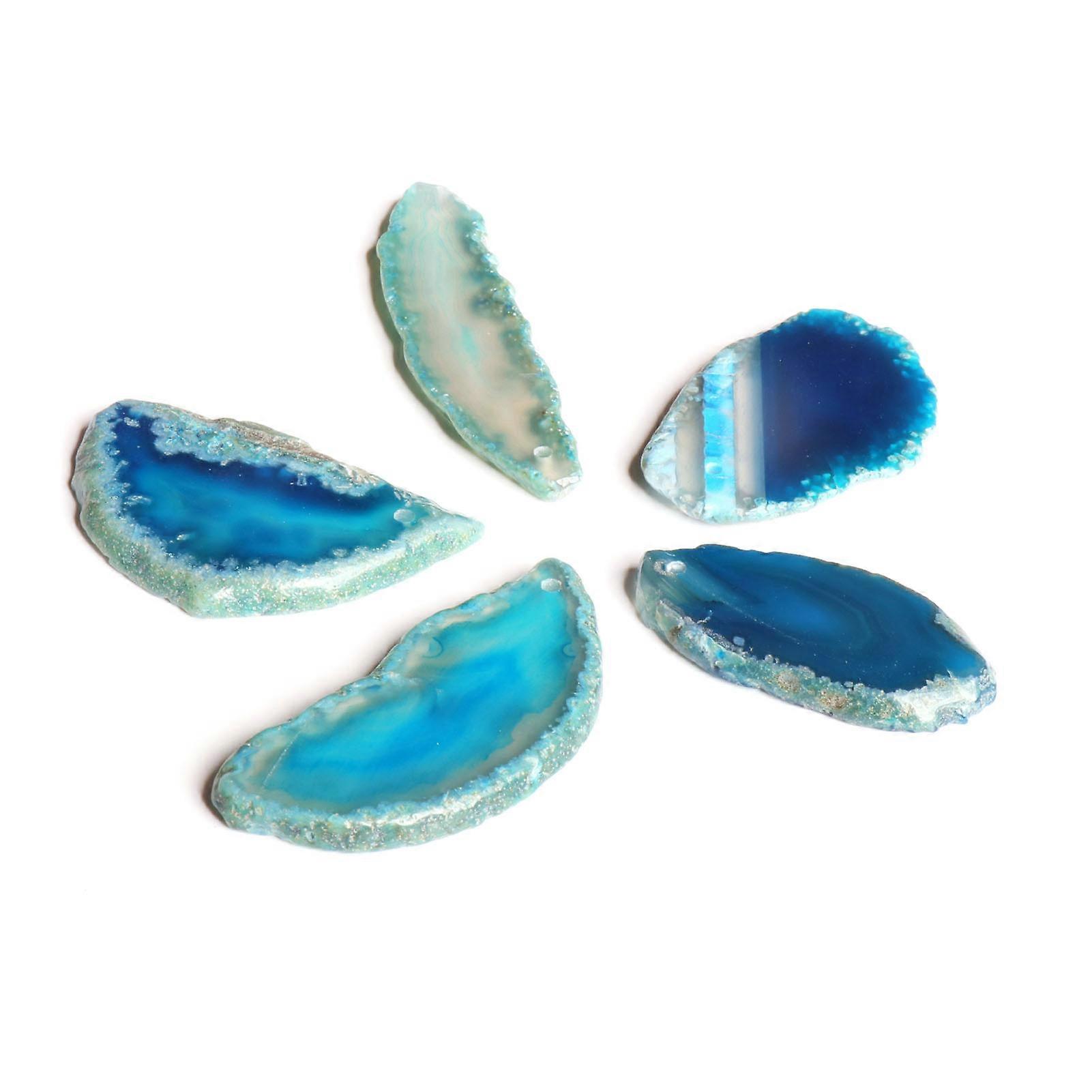 Agate Slices Irregular Agate Light Table Slices for DIY Jewelry Making Home Decoration Blue 1.22in