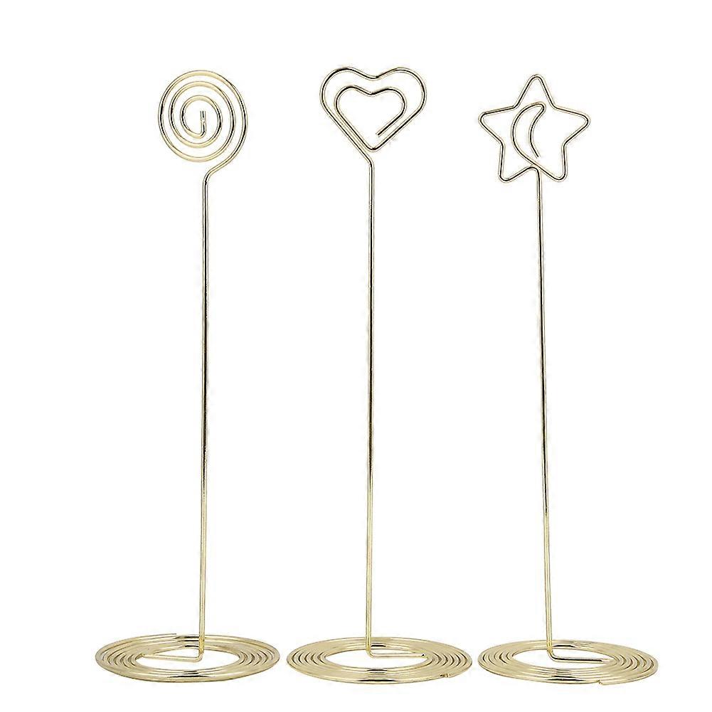 3PCS 220mm Memo Clip Holder Card Picture Note Table Number Stand Office Desk OrganizerGold