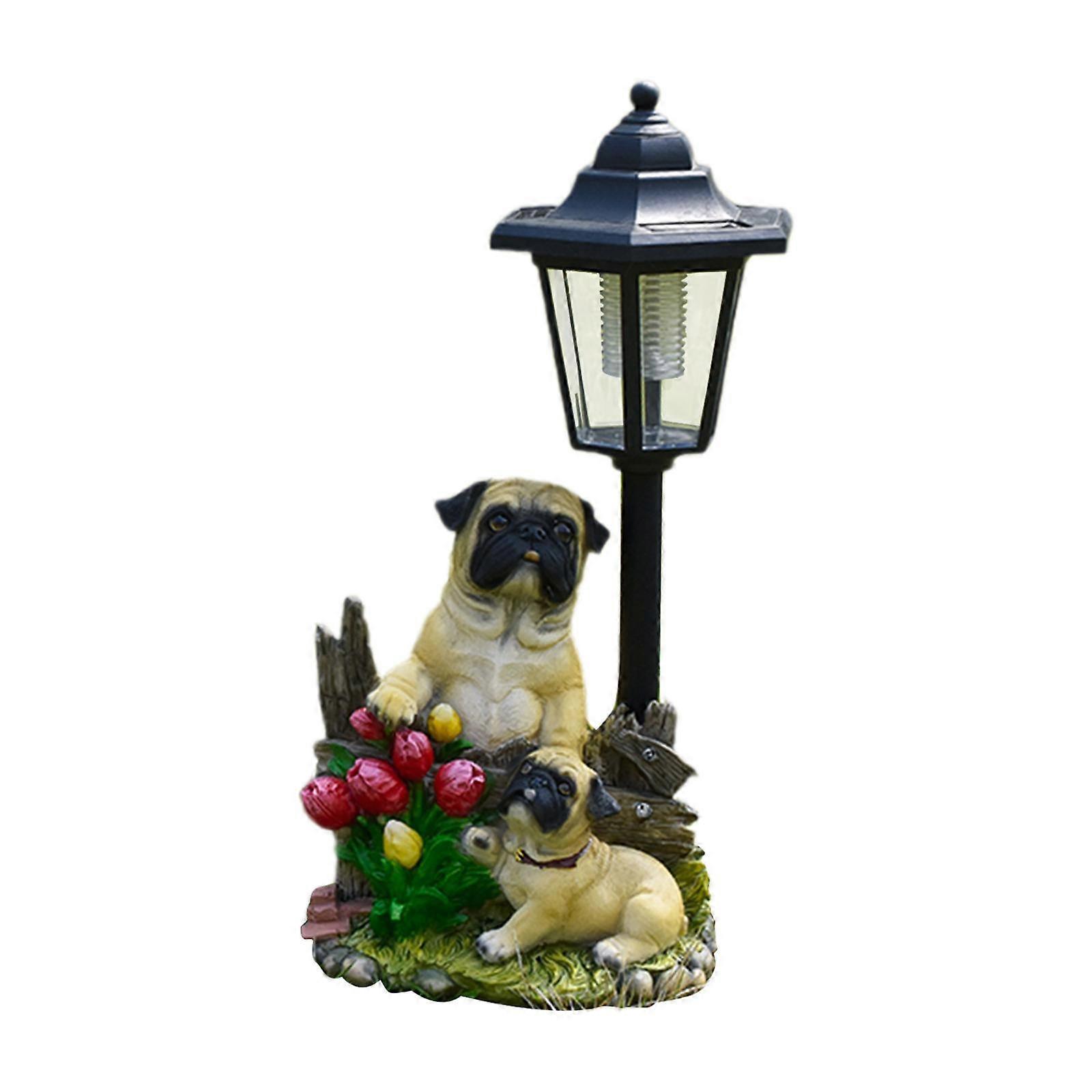 Patio Dog Figurine Solar Powered Light for Front Door or Window Multipurpose