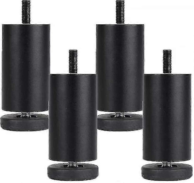 4 قطع أرجل أثاث قابلة للتعديل أرجل أثاث من سبائك الألومنيوم ، مستديرة ، 12 سم -