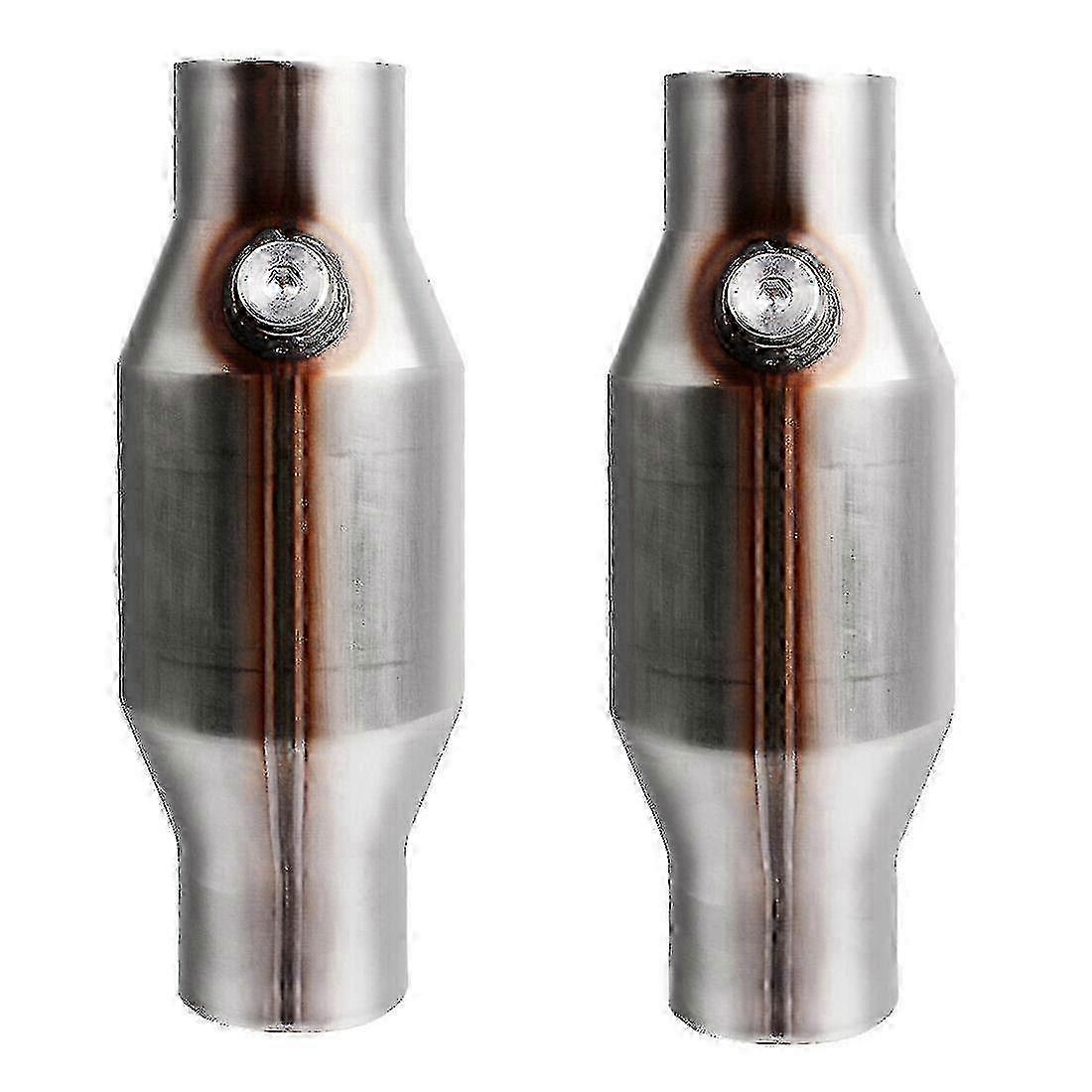 2個用2.5インチ回転ユニバーサル触媒コンバーターハイフローステンレス鋼425250排気触媒