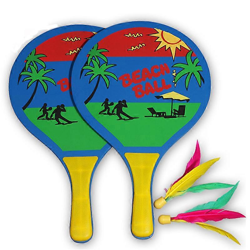 Badeballsett strandbadmintonsett Høykvalitets trebrett Badmintonracket