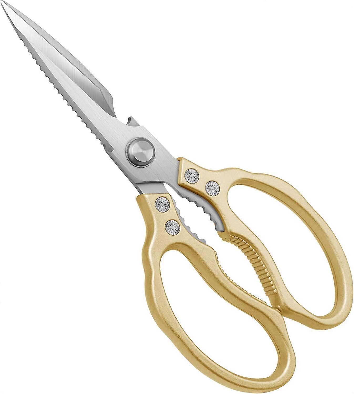 Kitchen ScissorsYellow, Heavy Duty Sharp Kitchen Scissors, Stainless Steel Multifunction Scissors for Chicken, Poultry, Fish, Meat, Vegetable, Herbs