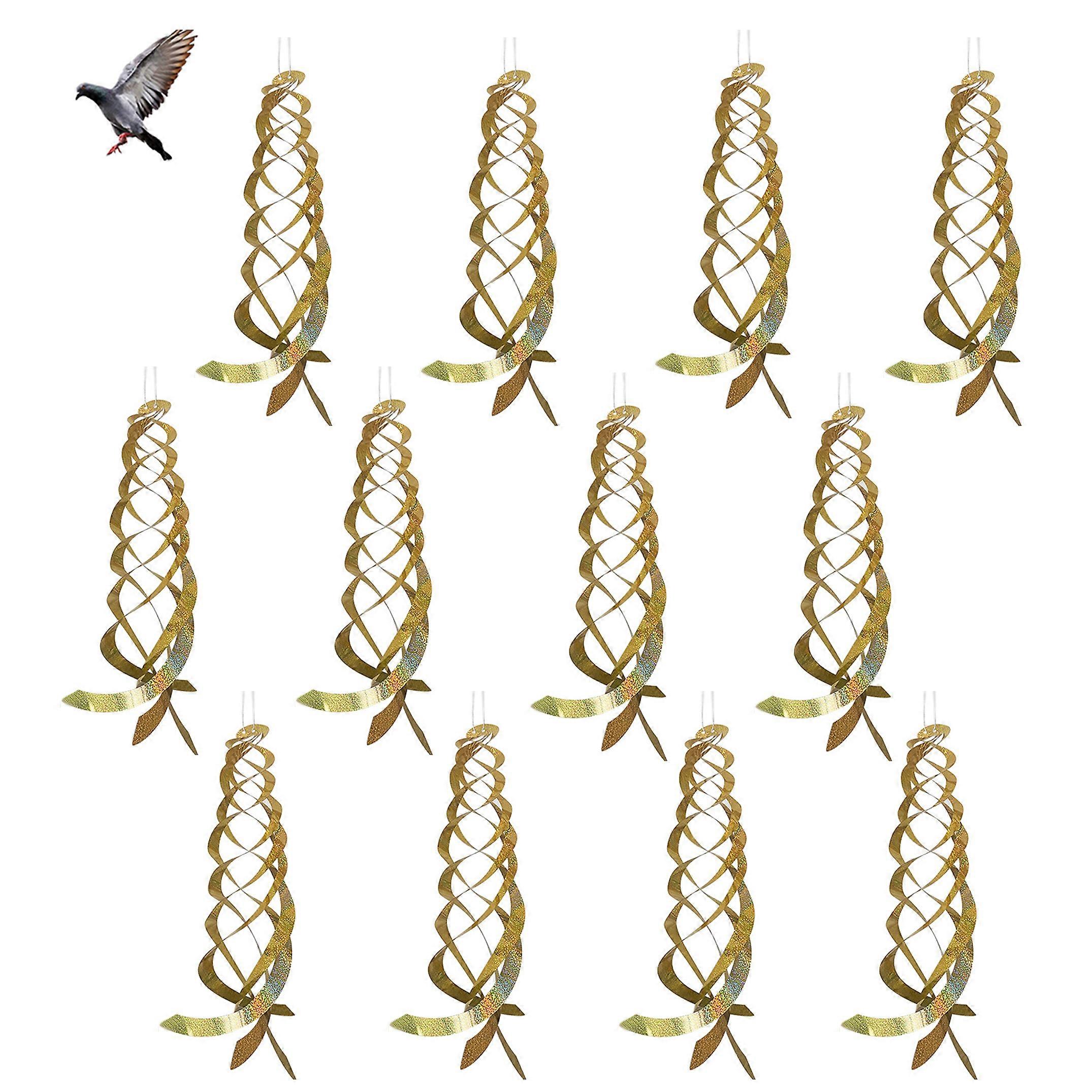 4 Pcs Rotating Reflective Rod Bird Repeller Bird Spiral Reflectors Scare Tool For Sparrows