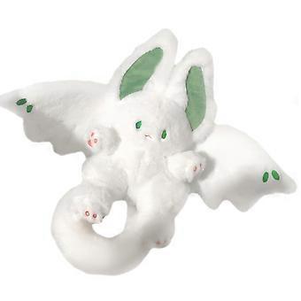 White Plush Rabbit Doll Stuffed Bunny Toy with Long Tail and Wing Design Soft Cute PP Cotton Filling for Children and Adults
