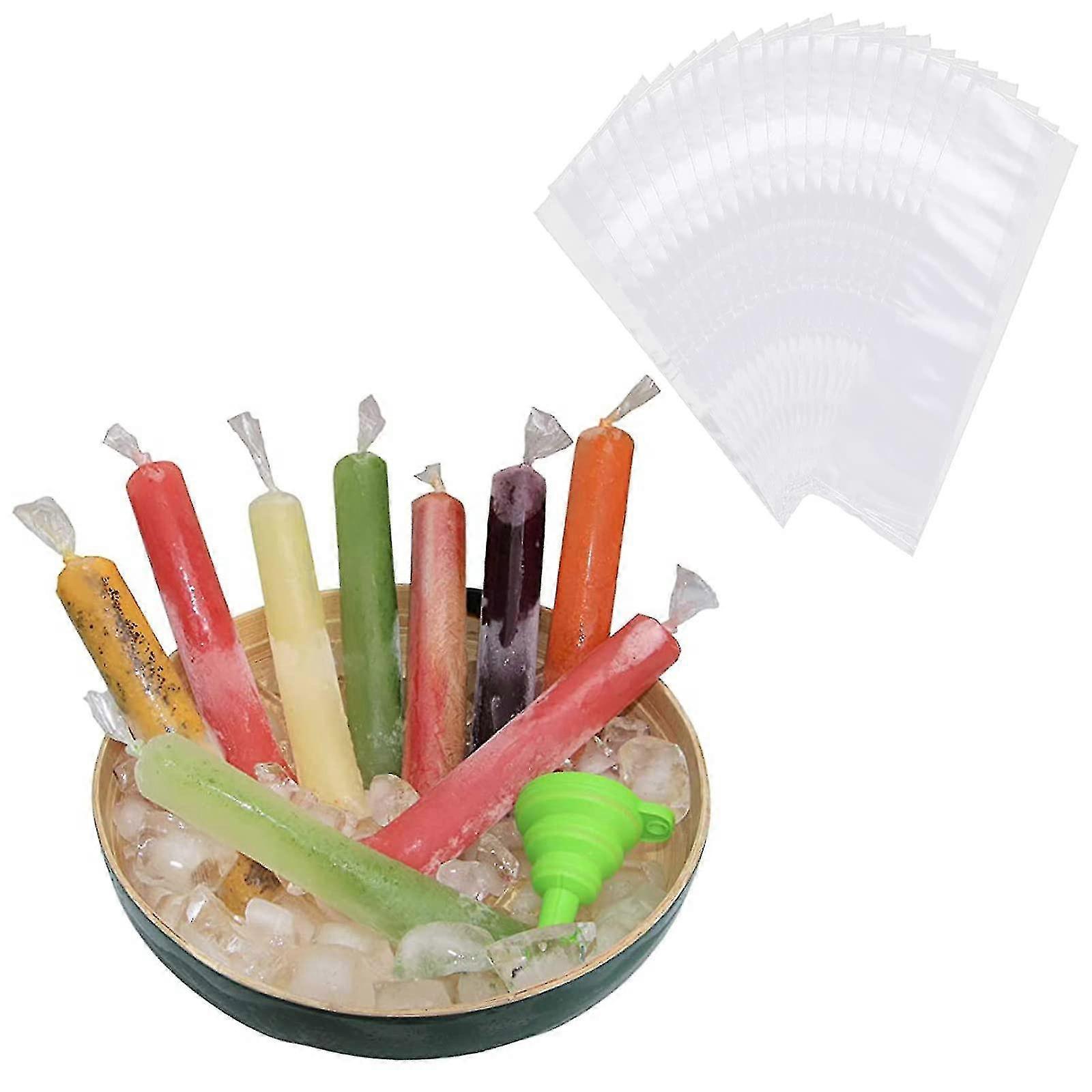 Stackable Easy Release Plastic Ice Bags - 240pcs Ice Popsicle Bags