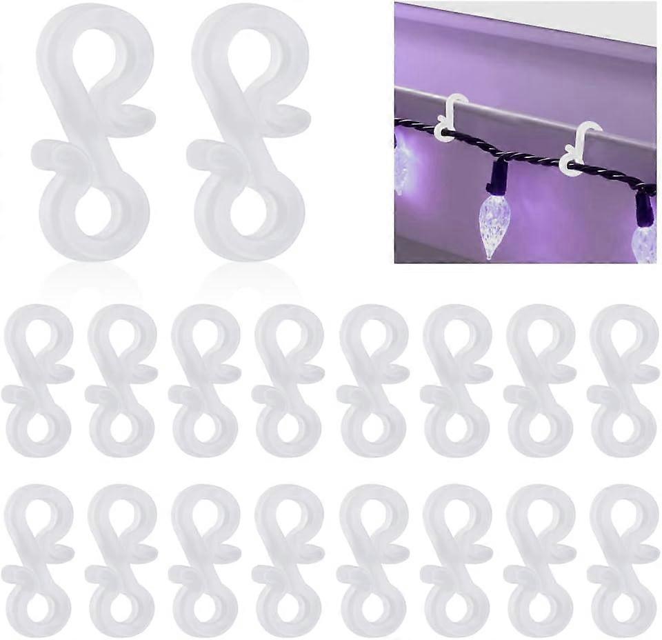 Gutter Hooks, 150 Pack Mini Plastic Gutter Hooks Christmas Weatherproof Lights Hook Clips String Light Hook S Shape