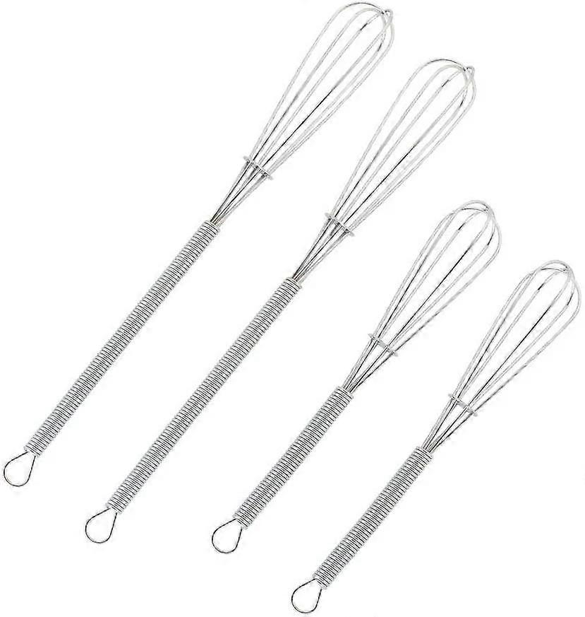 4-pack mini wire kitchen egg beater small egg beater gravy sauce mini egg beater silver