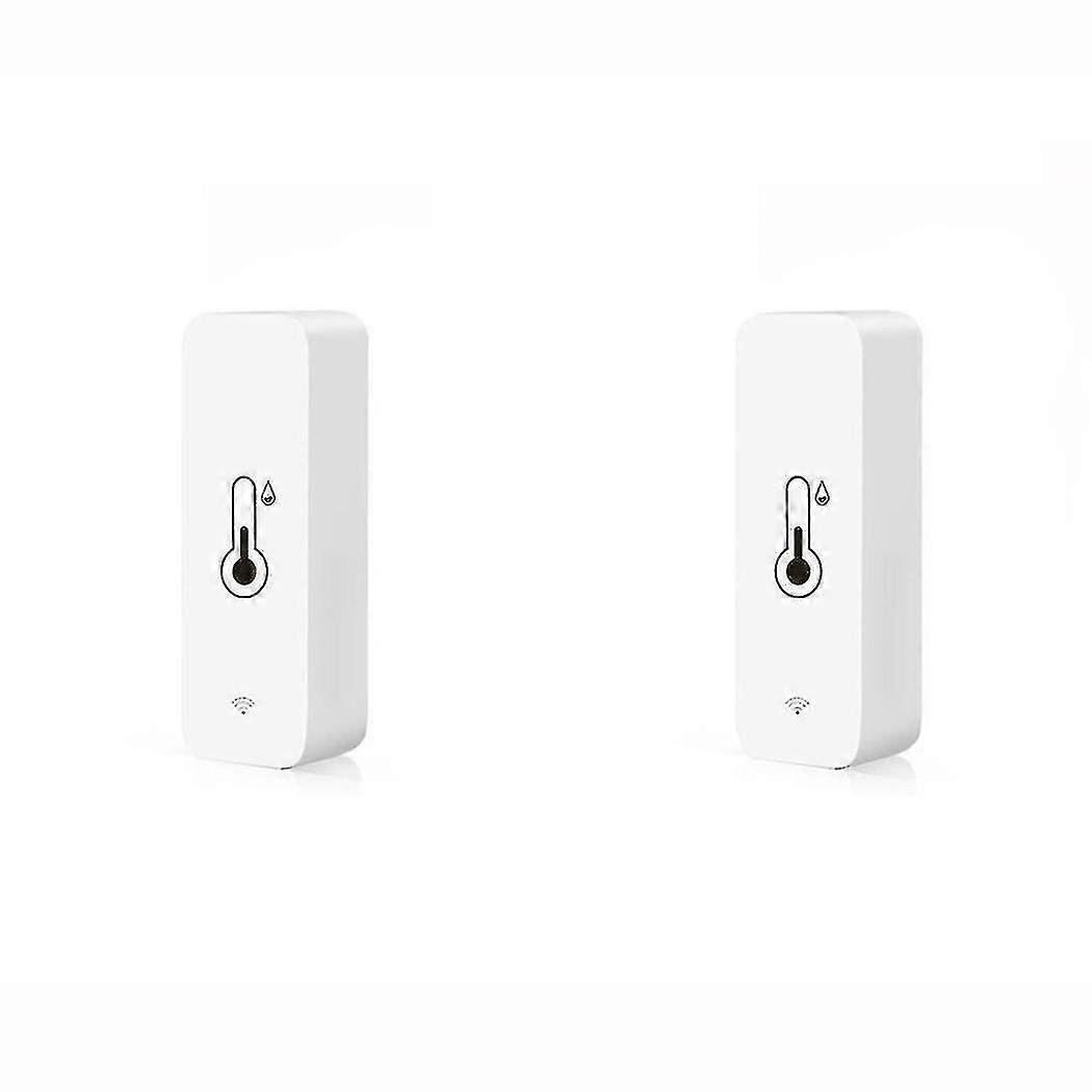 2 stk Tuya Smart temperatur- og fuktighetssensor Wifi-app fjernkontroll for Smart Life App-kontroll