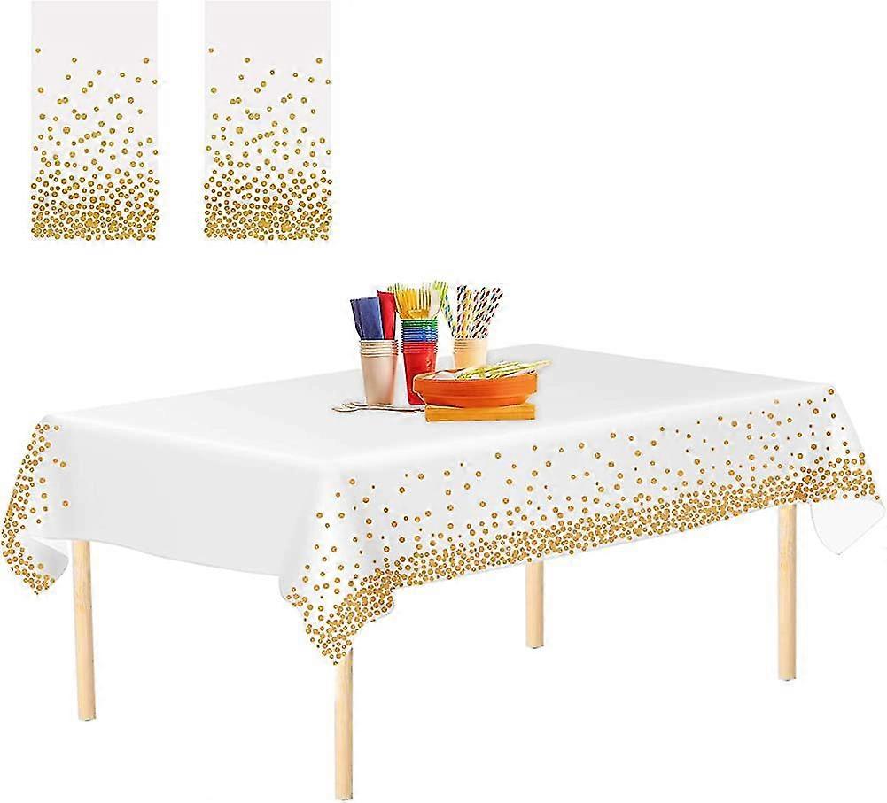2 Pack  Gold Dot Tablecloths Table Covers Party Tablecloths Dot Confetti Table Gift