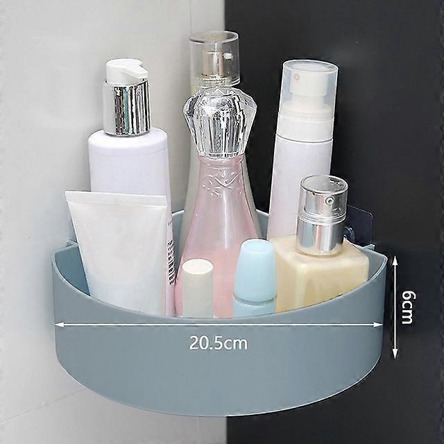 Bathroom Accessory Wall-Mounted Plastic Storage Rack Storage Box Shampoo Tray Stand Single Layer Free Punching Shelf Organizer