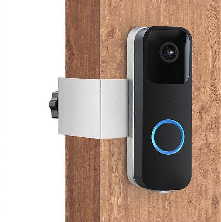 Silver color Fixed doorbell holder anti - theft without perforation metal support