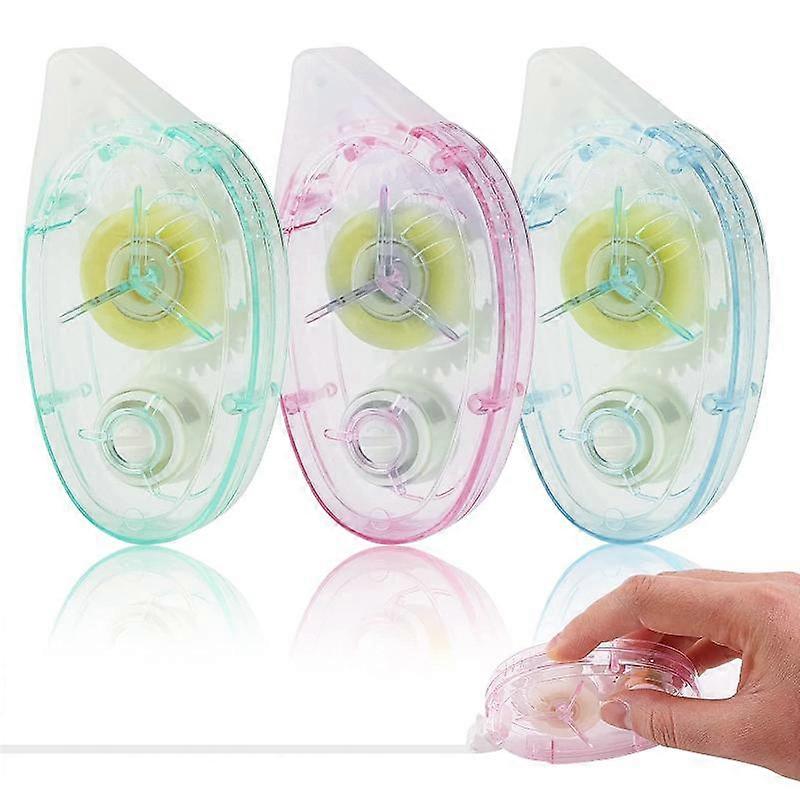 Glue Roller,3Pcs 10mx8mm Double Sided Tape,Permanent Adhesive Glue Tape,Cellotape Dispenser Transparent,Scrapbook Runner Tape