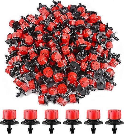 200pcs Adjustable Irrigation Dripper, 1/4'' Drip Irrigation System Micro Flow Drip Head Irrigation Mist Nozzles for Vegetable Gardens or Flower Beds (