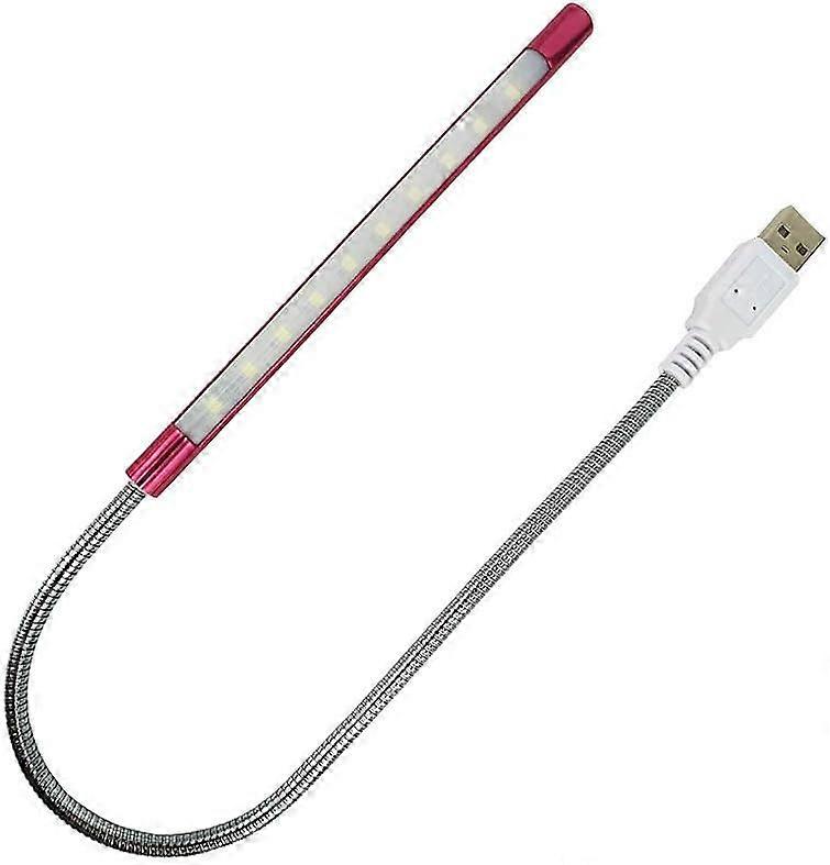 (Red) 1 Piece Portable Mini USB Camping Light Angle Adjustable USB Light for PC Laptop Book Light Computer Keyboard Reading Light Dimmable Touch Switc