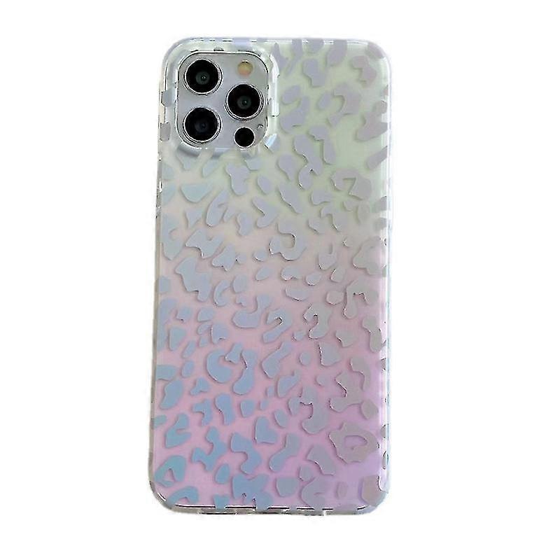 Phone Case Silver Leopard Pattern Sparkle Hard Pc Back Transparent Tpu Bumper Protective Case Cover - Leopard Pattern