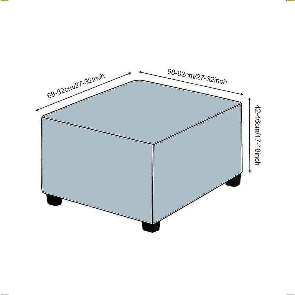 Square Ottoman Cover Breathable Non Slip Soft Stretch Simple Elastic Bottom S Navy Blue