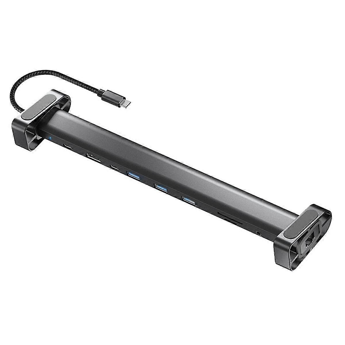 Adaptador multipuerto 10 en 1 USB C Hub Dongle portátil 4K PD 100W USB 3.0 Gigabit Ethernet RJ45 Dock Station Soporte para computadora portátil