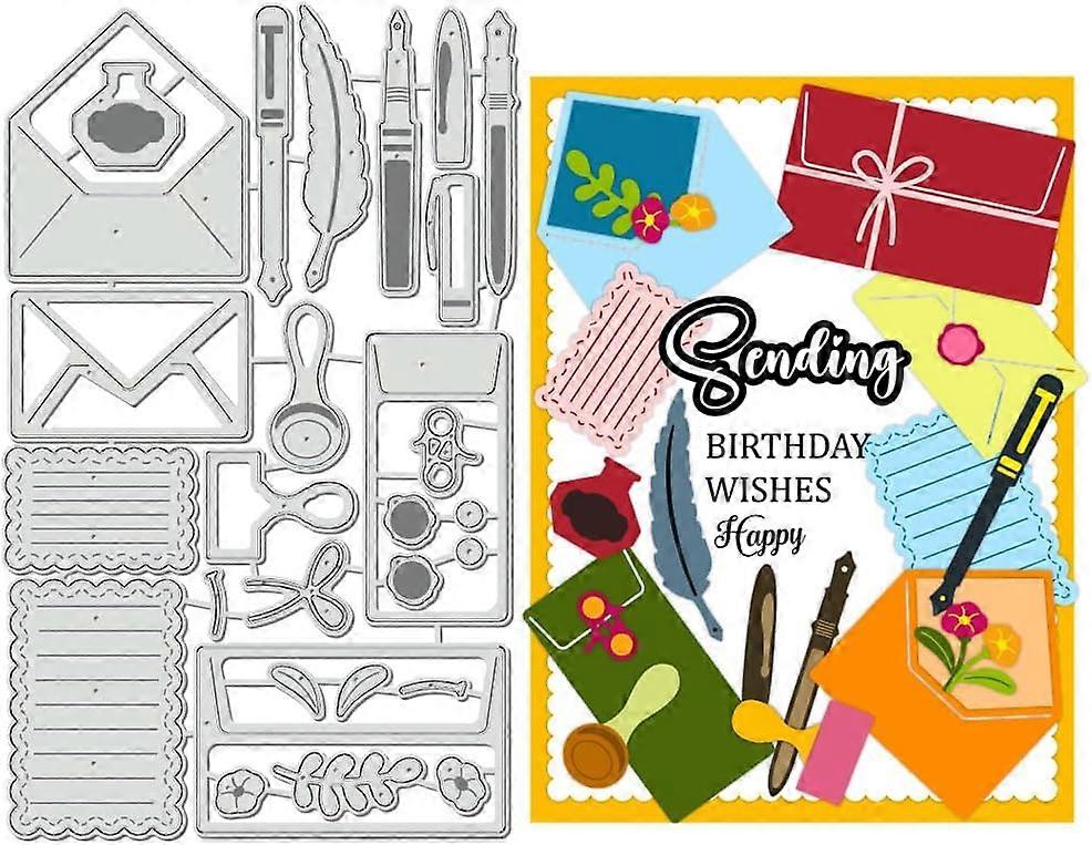 Pen Carbon Steel Cutting Dies Stencils for DIY Scrapbooking Photo Album Decorative Embossing Paper Card Greeting Card Mold Pen 178x110x0.8mm