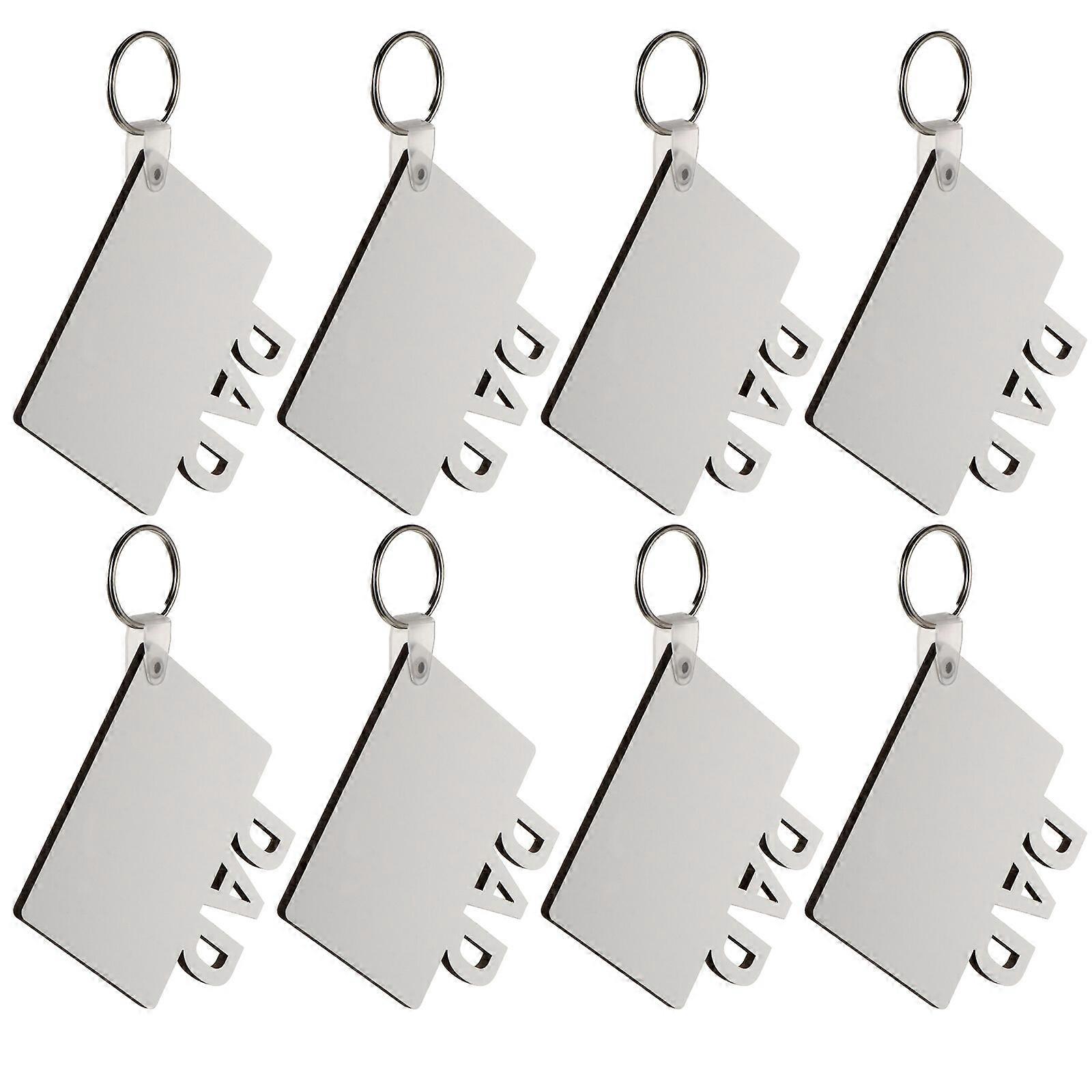 8Pcs Heat Transfer Sublimation Blanks Key Chain Mom Dad Gift Craft Tools