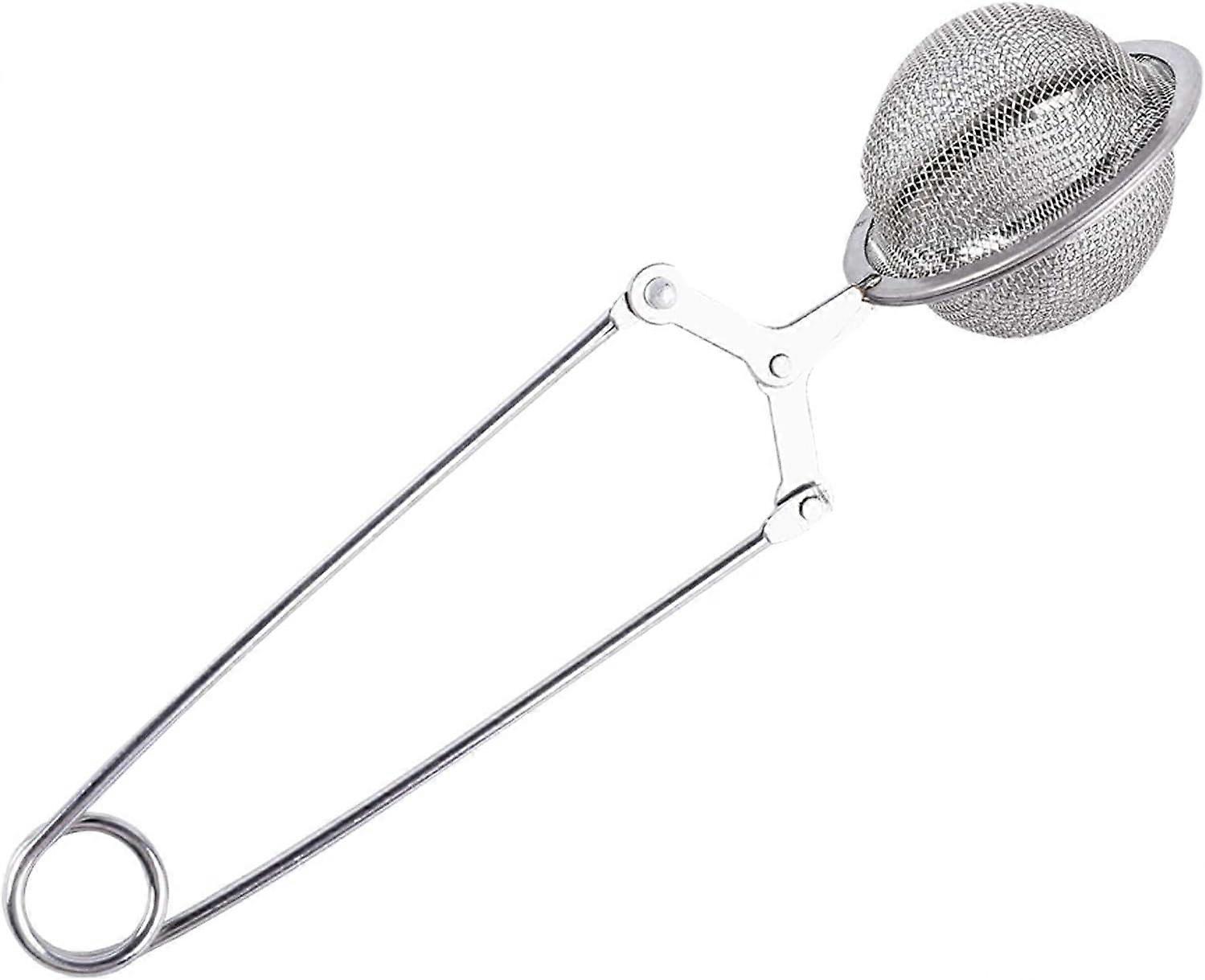 Cocoa chocolate flour dispenser spreader, round spherical compact stainless steel mesh with double sided spring action, for baking icing sprinkles