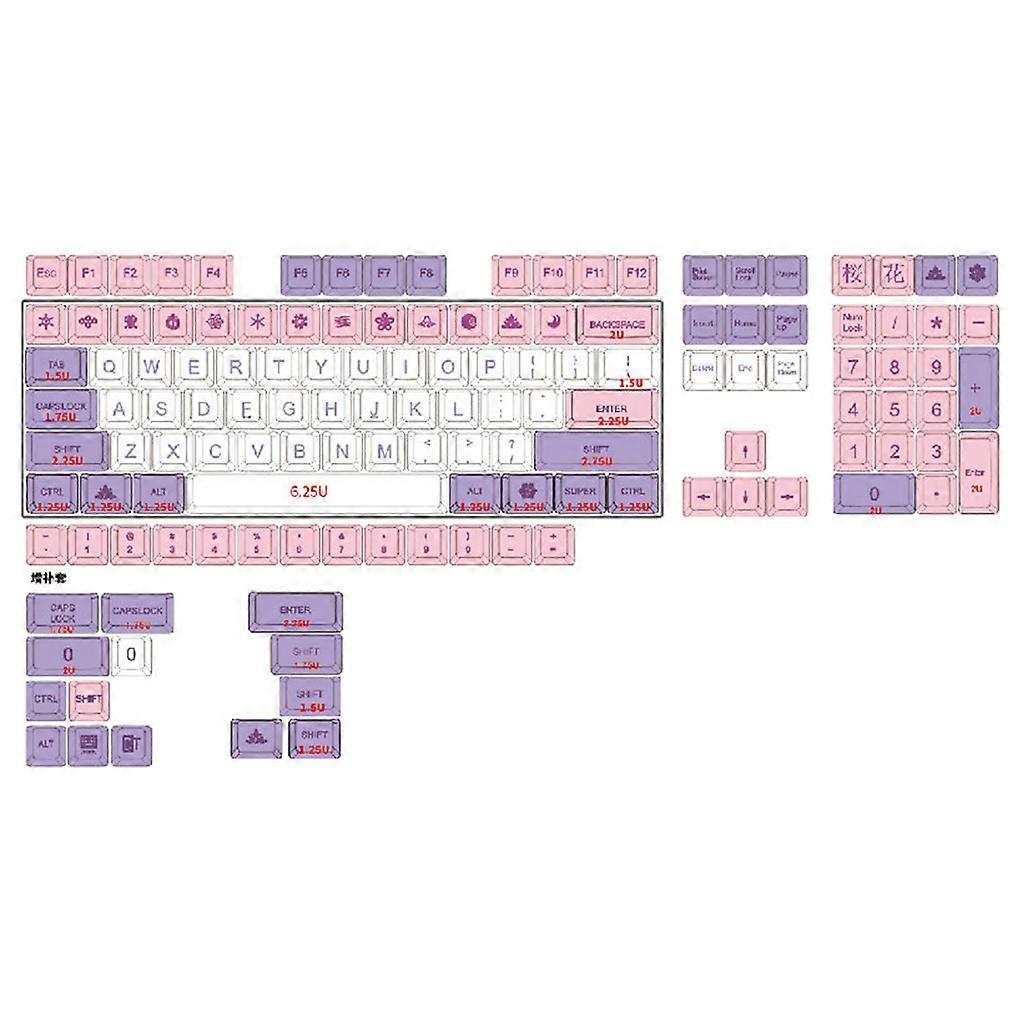 134pcs Hana Theme Keycap PBT XDA Profile Standard Sublimation Process Cover